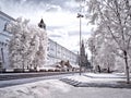 Moscow. Alexander Garden. Infrared photo