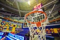 Basketball ring and scoreboard in Megasport