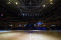 Empty basketball court in Megasport stadium,