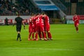 Lokomotiv celebrates a goal scored Royalty Free Stock Photo