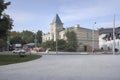 Building of Sunday school at Danilov monastery in Moscow. Sunny summer view. Royalty Free Stock Photo