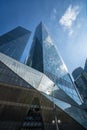 MOSCOW - AUGUST 31, 2017: Futuristic view of Moscow-City skyscrapers. Moscow-City (Moscow International Business Center) is a mod