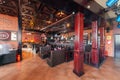 MOSCOW - AUGUST 2014: Interior of a luxury disco bar restaurant with a banquet hall and cafeteria