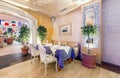 MOSCOW - AUGUST 2014: Luxurious interior Mediterranean bar restaurant 