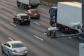 Moscow Ring Road, speed camera view, shoulder control