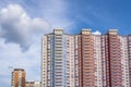 MOSCOW - August, 2019: Typical modern high rise apartment buildings. Moscow, Nekrasovka district Royalty Free Stock Photo