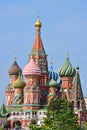 Moscow, Basil`s cathedral on Red square in summer, Russia