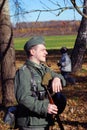 Moscow battle historical reenactment. German soldier-reenactor Royalty Free Stock Photo