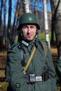 Moscow battle historical reenactment. German soldier-reenactor Royalty Free Stock Photo