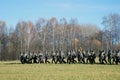 Moscow battle historical reenactment. German soldiers-reenactors Royalty Free Stock Photo