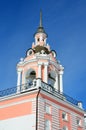 Moscow, bell tower of Znamensky monastery on Varvarka street in winter Royalty Free Stock Photo