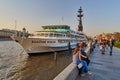 Moscow - 10.04.2017: Boat at the Muzeon cultural park in Moscow, spring time