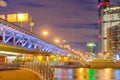 Moscow business district, bridge over the river. The Russian Federation Royalty Free Stock Photo