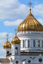 Moscow cathedral christ savior background blue sky Royalty Free Stock Photo