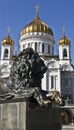 Moscow, cathedral of Jesus Christ Saviour Royalty Free Stock Photo