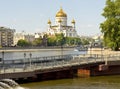 Moscow, cathedral of Jesus Christ Saviour Royalty Free Stock Photo