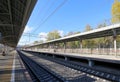 Moscow Central Circle - Little Ring, MCC,or MK MZD, Russia. Verkhnie Kotly railway station Royalty Free Stock Photo