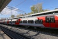 Moscow Central Circle - Little Ring, MCC,or MK MZD, Russia. Verkhnie Kotly railway station Royalty Free Stock Photo