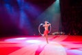 Moscow Circus on Ice on tour. Game with hula hoops