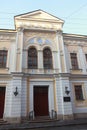 Moscow city center, March 2017, evangelical christian baptist church, buildings, renaissance architecture, beautiful front door Royalty Free Stock Photo