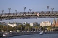 Moscow city center. Patriarshy bridge over the Moscow river