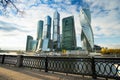 Moscow City Complex Of Skyscrapers On Embankment Of Moskva River Royalty Free Stock Photo