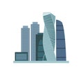 Moscow city flat vector illustration. Moscow international business center isolated on white background. Developing
