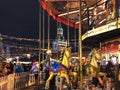 Moscow city lights, the Chimes of Spasskaya Tower and Christmas decorations in red square