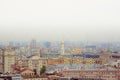 Moscow City. Modern buildings. Street panoramic photo. Royalty Free Stock Photo