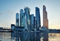 Moscow city (Moscow International Business Center) at evening