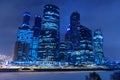 Moscow city, Moscow International Business Center at night in winter. Russia Royalty Free Stock Photo