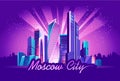 Moscow city neon Royalty Free Stock Photo