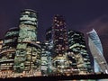 Moscow city night lights Royalty Free Stock Photo