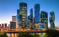 Moscow-City at night, Russia Royalty Free Stock Photo