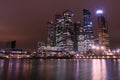 Moscow city night view with skyscrapers and a futuristic bridge Royalty Free Stock Photo