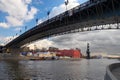Moscow city, river and bridge. Royalty Free Stock Photo