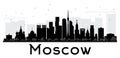 Moscow City skyline black and white silhouette. Royalty Free Stock Photo