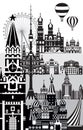 Moscow City Skyline vector 10 Royalty Free Stock Photo