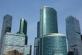 Moscow city skyscrapers on blue sky background Royalty Free Stock Photo