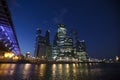 Moscow City skyscrapers. Night view. Business center. Office bui Royalty Free Stock Photo