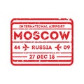 Moscow city visa stamp on passport.
