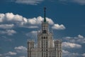 Moscow cityscape with Stalin`s high-rise building on kotelnicheskaya embankment Royalty Free Stock Photo