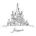 Moscow continuous line vector illustration