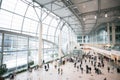 Moscow, Domodedovo, Russia - October 23, 2017: Hall of Domodedovo International Airport in Moscow with Passengers Inside.