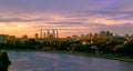 Moscow evening panorama with beautiful sunset Royalty Free Stock Photo