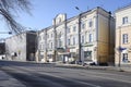 Building of Prechistenskaya pharmacy in Prechistenka street of Moscow, Russia. Sunny winter view. Royalty Free Stock Photo