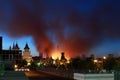 Moscow Fire City Evening Urban Royalty Free Stock Photo