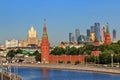 Moscow Kremlin against the background of other interesting architecture of Moscow Royalty Free Stock Photo