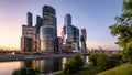 Moscow International Business Center or Moskva-City at dusk, Moscow, Russia Royalty Free Stock Photo