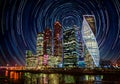 Moscow International Business Center at night. Royalty Free Stock Photo